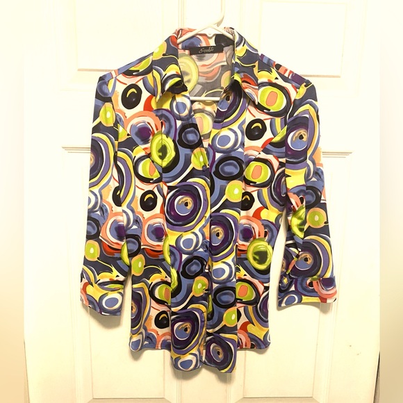 Coldwater Creek Tops - Essentials by Milano Multicolor stretchy Abstract Blouse